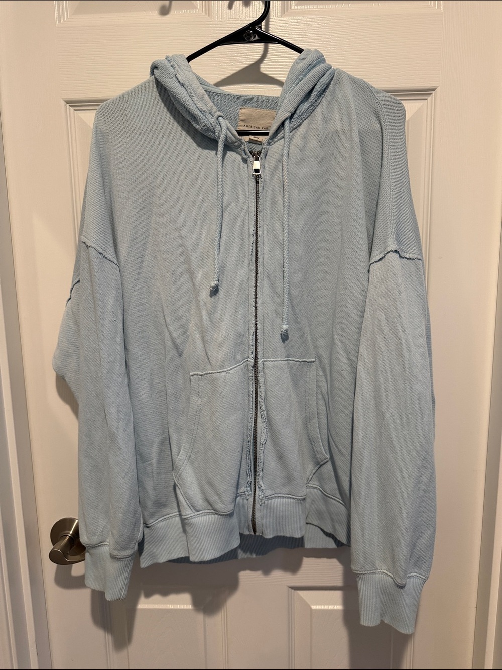 American Eagle Outfitters Light Blue Zip-Up Hoodie